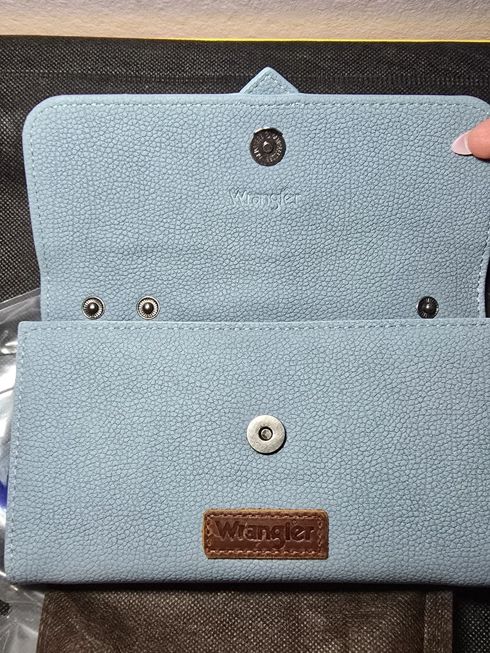 Wrangler Light Blue Women's Wallet with Silver Buckle